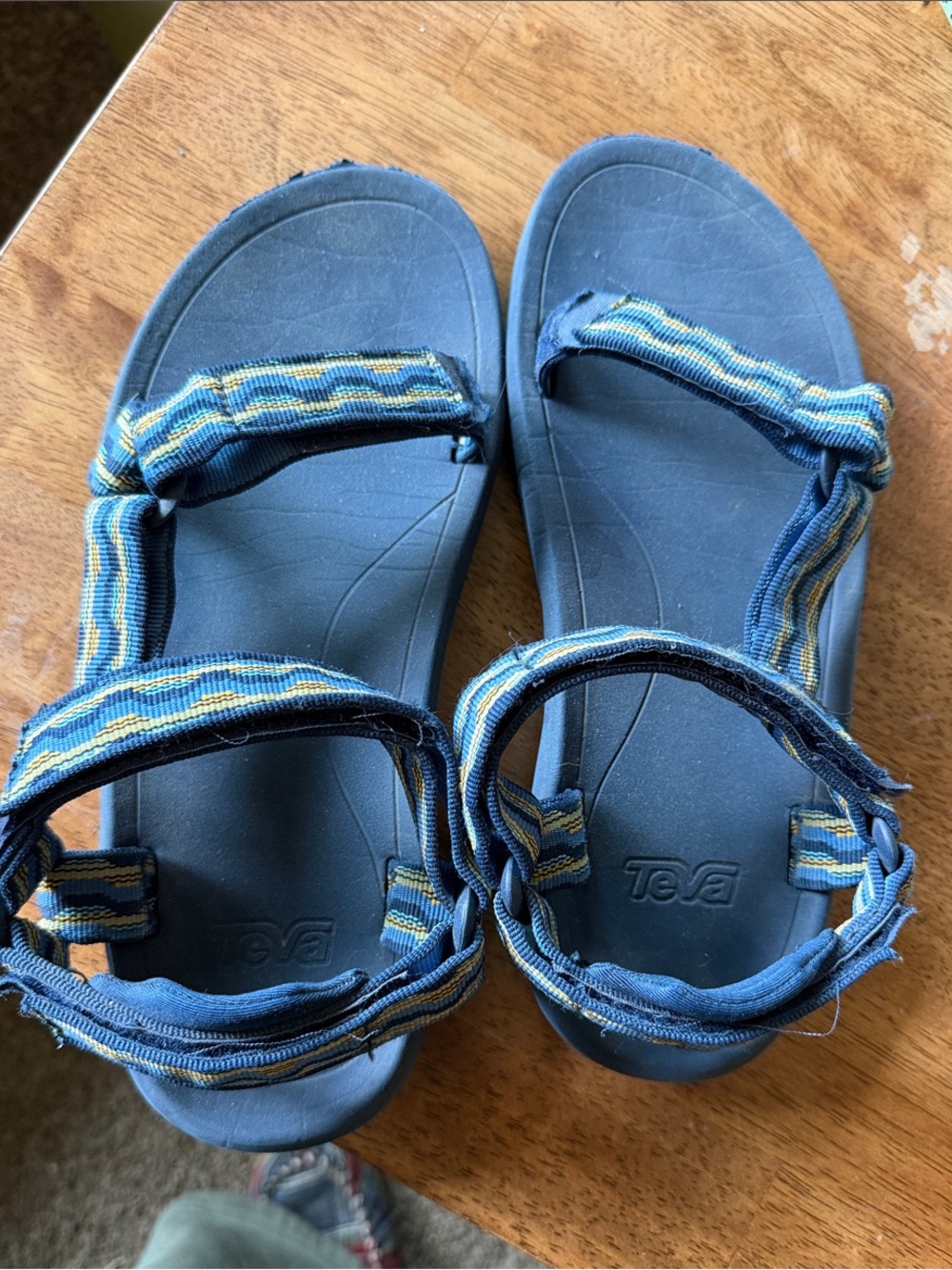 Teva Kids Blue and Yellow Striped Strap Sandals